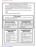 Preview for 2 page of Thermador PDR304 Care And Use Manual