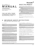 Preview for 1 page of Thermador UCVRECIRC Installation Manual