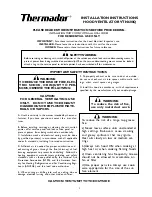 Preview for 1 page of Thermador VTN600Q Installation Instructions Manual