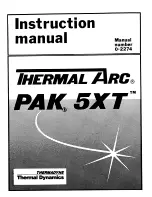 Thermal Arc PAK 5XT Instruction Manual preview