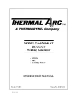 Preview for 1 page of Thermal Arc TA-8/300-KAT Instruction Manual