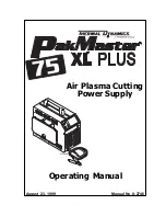 Preview for 1 page of Thermal Dynamics CE PAK Master 75XL Operating Manual