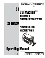 Thermal Dynamics CUTMASTER SL100SV Operating Manual preview