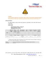 Предварительный просмотр 8 страницы Thermal Edge CS011 Series User'S & Technical Manual