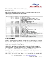 Preview for 2 page of Thermal Edge NE050 Series User'S & Technical Manual