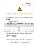 Preview for 8 page of Thermal Edge NE050 Series User'S & Technical Manual