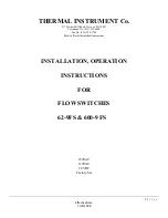 Preview for 1 page of Thermal Instrument Co. 600-9 FS Installation & Operation Instructions