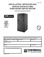 Предварительный просмотр 1 страницы Thermal Solutions EVA-1000 Installation, Operating And Service Instructions