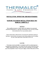 Thermalec 120THR Installation, Operation And Maintenance Manual preview