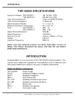 Preview for 4 page of Thermaltronics TMT-5000S User Manual