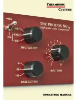 Thermionic Culture THE PHOENIX HG15 Operating Manual предпросмотр