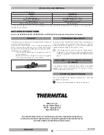 Preview for 8 page of thermital TBSS 150 Installation, Operation And Maintenance Manual