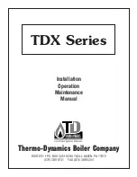 Thermo Dynamics TDX-100 Installation And Operating Manual preview