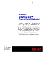 Preview for 3 page of Thermo Electron Ramsey ORETRONIC III Operating And Service Manual