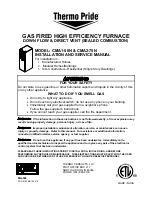 Thermo Pride CMA1-50N Installation And Service Manual preview