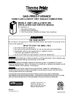 Thermo Pride GMD1-60N Installation And Service Manual preview