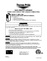 Preview for 1 page of Thermo Pride GMD1-80N Installation And Service Manual