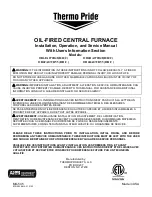 Thermo Pride OD6FA072D48 Installation, Operation And Service Manual preview