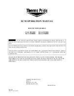 Thermo Pride OL11-105FDBE Operation Manual preview