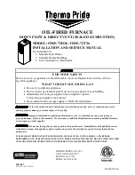 Preview for 1 page of Thermo Pride OME-72D36 Installation And Service Manual