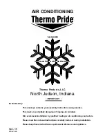 Thermo Products Thermo Pride AC14241B1 Installation & Service Manual предпросмотр