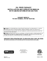 Предварительный просмотр 1 страницы Thermo Products THV1M119A960SA Installation And Operation Manual