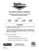 Preview for 1 page of Thermo Products VC-BBP Spirit Series Installation, Operation & Maintenance Manual