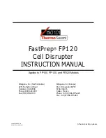 Thermo Savant FastPrep FP110 Instruction Manual предпросмотр