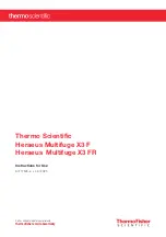 Preview for 1 page of Thermo Scientific Heraeus Multifuge X3 F Instructions For Use Manual