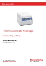 Preview for 1 page of Thermo Scientific Medifuge Instructions For Use Manual