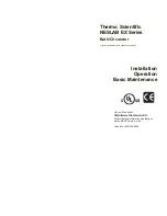 Preview for 1 page of Thermo Scientific NESLAB EX Series Installation, Operation And Maintanance Manual