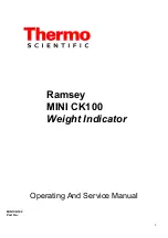 Preview for 1 page of Thermo Scientific Ramsey MINI CK100 Operating And Service Manual