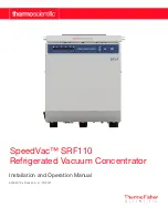 Thermo Scientific SpeedVac SRF110 Installation And Operation Manual preview