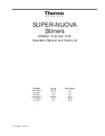 Предварительный просмотр 1 страницы Thermo Scientific Super-Nuova S133320-33 Operation Manual And Parts List