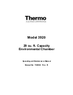 Предварительный просмотр 1 страницы Thermo 3920 Operating And Maintenance Manual