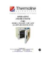 Thermoline Scientific Equipment TGO-150W Operating Instructions Manual предпросмотр