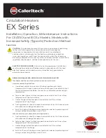 Preview for 1 page of Thermon Caloritech EX Series Installation, Operation & Maintenance Instructions Manual