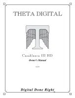 Theta Digital Casablanca III HD Owner'S Manual preview