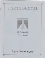 Theta Digital DS Pro basic III Owner'S Manual preview