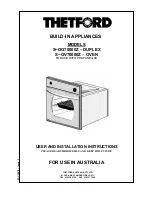 Preview for 1 page of Thetford S~OG70000Z User And Installation Instructions Manual