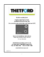 Thetford SHB981 Series User And Installation Instructions Manual preview