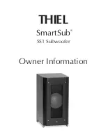 Thiel Audio Products SmartSub SS1 Owner'S Information preview