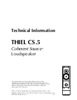 Thiel Coherent Source CS.5 Technical Information предпросмотр