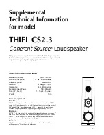 Thiel Coherent Source CS2.3 Technical Information предпросмотр