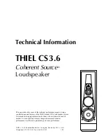 Preview for 1 page of Thiel Coherent Source CS3.6 Technical Information