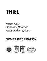 Preview for 1 page of Thiel CS 5i User Manual