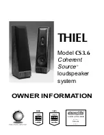 Thiel CS3.6 Owner'S Information предпросмотр