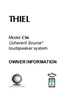 Thiel CS6 Owner'S Information preview