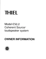 Предварительный просмотр 1 страницы Thiel lCS2.2 Owner'S Information