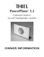 Preview for 1 page of Thiel PowerPlane 1.2 User Manual